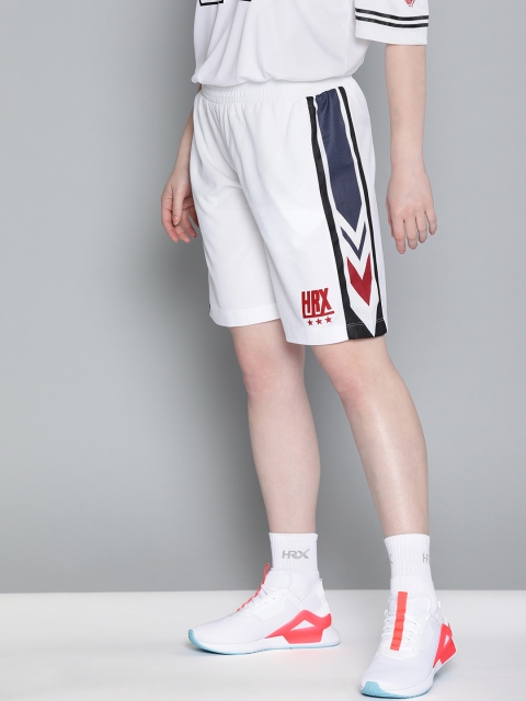 

HRX by Hrithik Roshan Women White Solid Rapid Dry Regular Fit Basketball Shorts