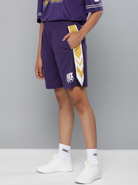 

HRX by Hrithik Roshan Women Purple Solid Rapid Dry Regular Fit Basketball Shorts
