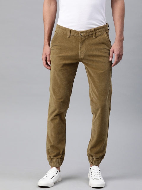 

IVOC Men Beige Slim Fit Solid Corduroy Joggers