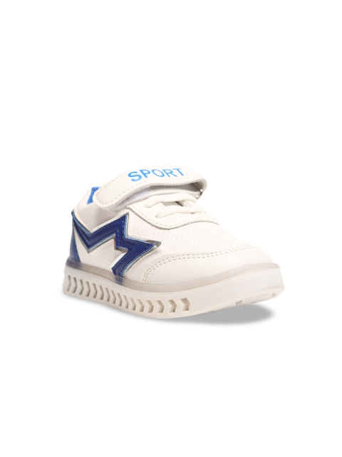 

PASSION PETALS Boys White & Blue Printed LED Sneakers