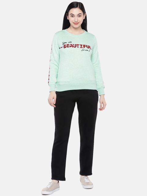 

Sweet Dreams Women Sea Green & Black Tracksuit 2133G9