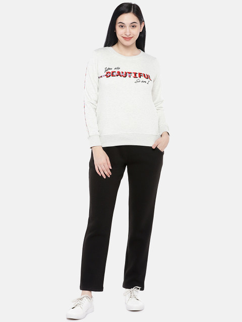 

Sweet Dreams Women Off-White & Black Grey Tracksuit 2133G9