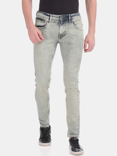 

Ed Hardy Men Blue & Grey Slim Fit Mid-Rise Clean Look Jeans