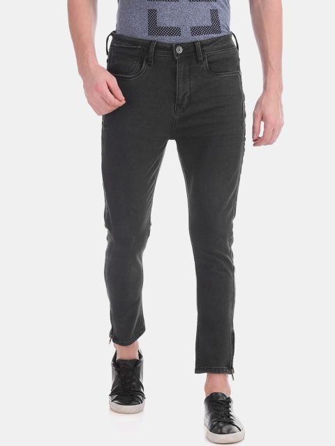 

Ed Hardy Men Charcoal Grey Tapered Fit Mid-Rise Clean Look Stretchable Jeans
