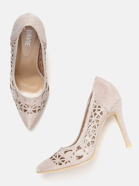 

Lavie Women Gold-Toned Laser Cut Pumps