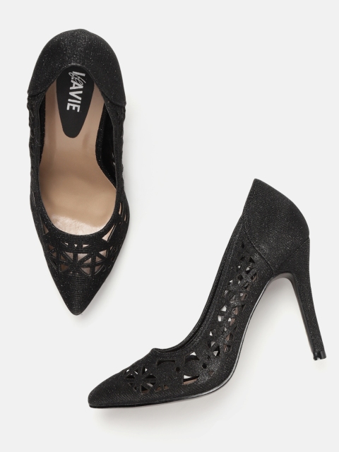 

Lavie Women Black Laser Cut Pumps