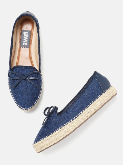 

Lavie Women Navy Blue Woven Design Espadrilles with Bow Detail