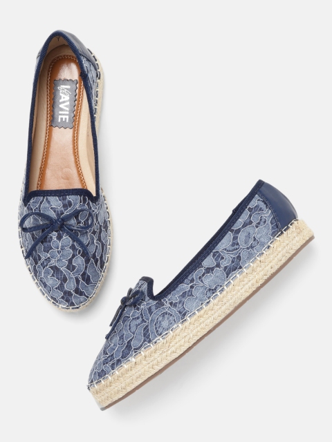 

Lavie Women Blue Woven Design Espadrilles with Bow Detail