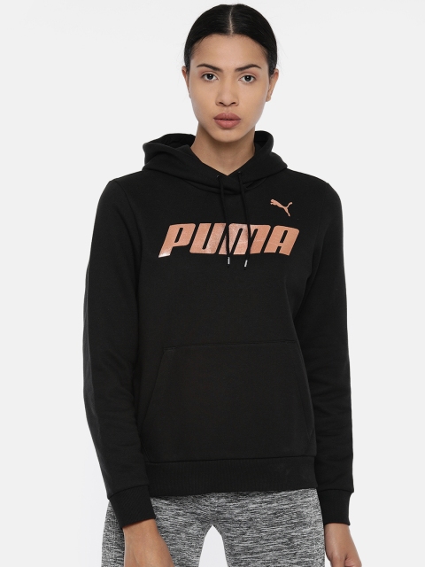 

Puma Women Black Printed Hooded Sweatshirt