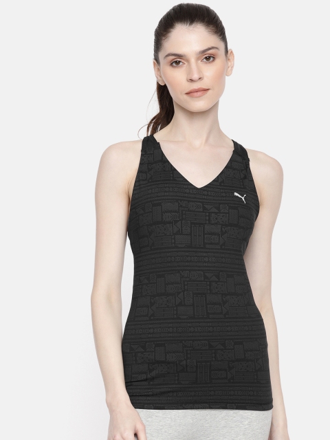

Puma Women Black Self Design Tank Top 51639501