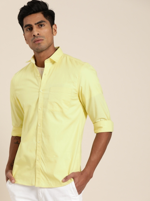 

INVICTUS Men Yellow Slim Fit Solid Casual Shirt