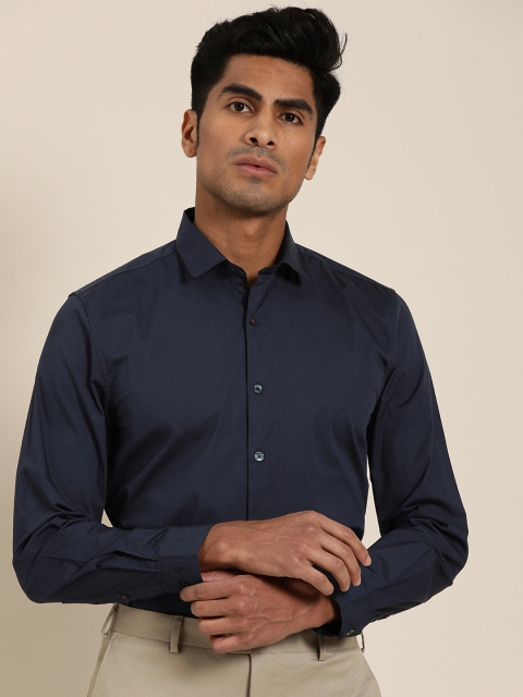 

INVICTUS Men Navy Blue Slim Fit Solid Stretch Formal Shirt