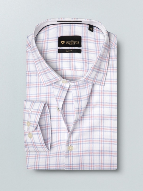 

INVICTUS Men White & Blue Slim Fit Printed Formal Shirt