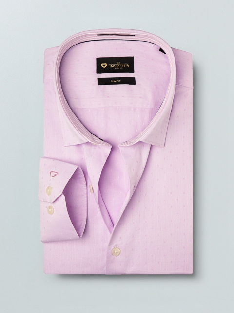 

INVICTUS Men Pink Slim Fit Self Design Formal Shirt