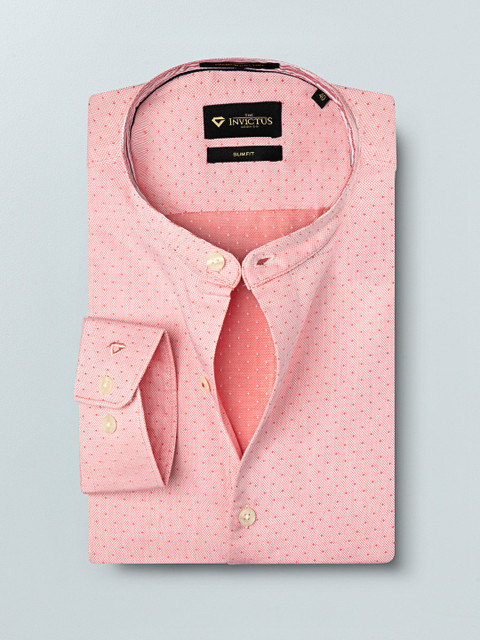 

INVICTUS Men Pink Slim Fit Self Design Formal Shirt