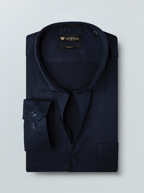 

INVICTUS Men Navy Blue Slim Fit Solid Stretch Formal Shirt