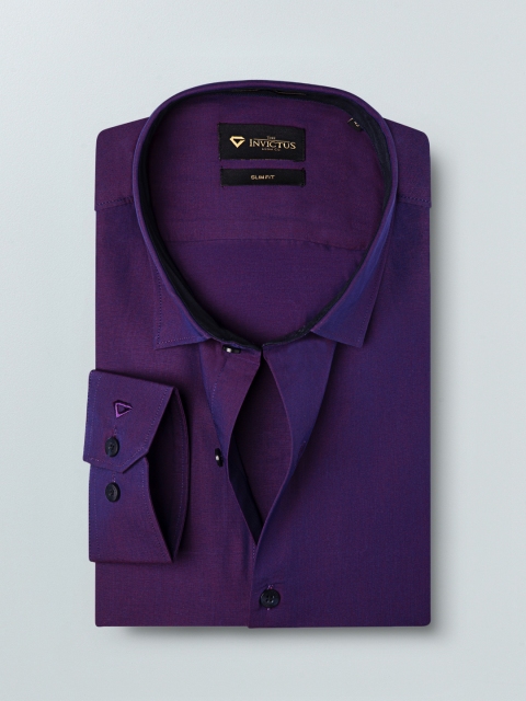 

INVICTUS Men Purple Slim Fit Solid Formal Shirt