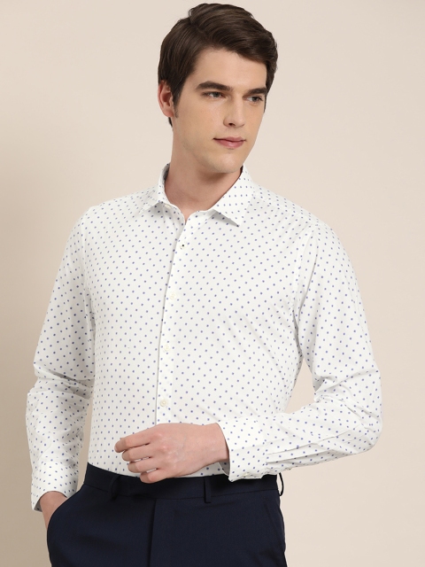 

INVICTUS Men White & Blue Slim Fit Printed Casual Shirt