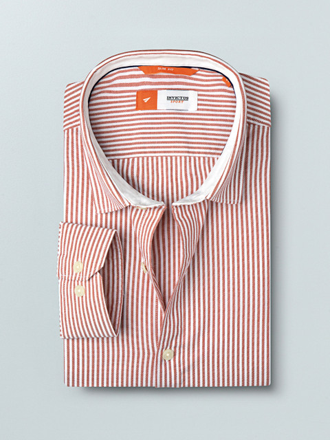 

INVICTUS Men Red & White Slim Fit Striped Smart Casual Shirt