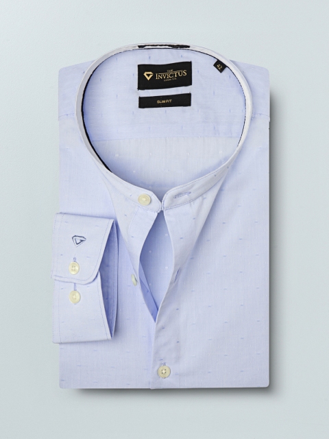 

INVICTUS Men Blue Slim Fit Self Design Formal Shirt