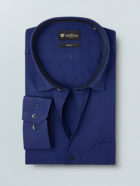 

INVICTUS Men Blue Slim Fit Solid Formal Shirt