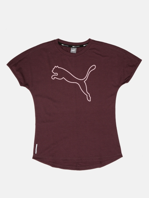 

Puma Women Maroon Cat Printed Round Neck T-shirt