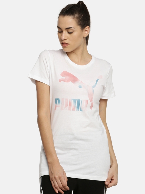 

Puma Women White Printed Cloud Pack Regular Fit Graphic Round Neck T-shirt