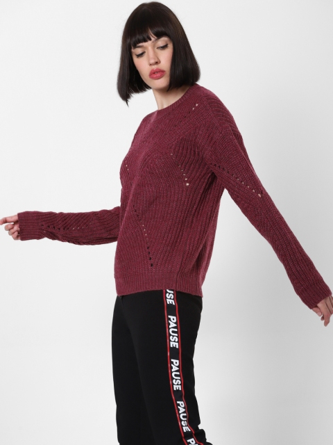 

ONLY Women Magenta Solid Sweater