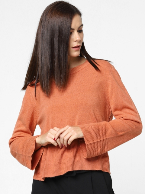 

ONLY Women Orange Solid Pullover Sweater