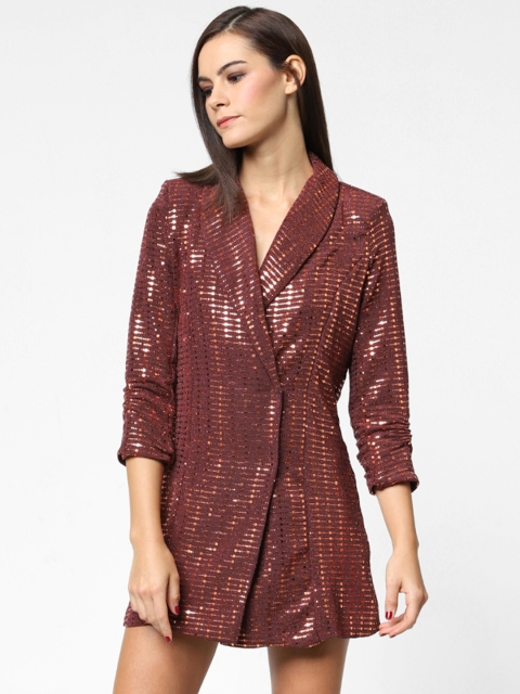 

ONLY Women Embellished Brown Blazer Dress