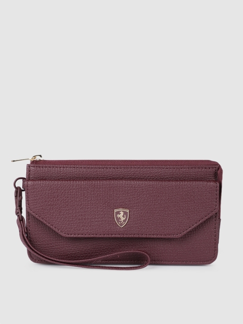 

Puma Women Burgundy Solid Zip Around Wallet