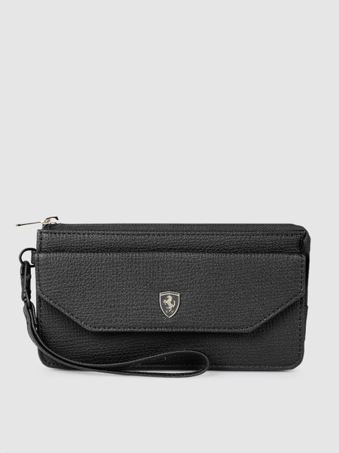 

Puma Women Black Solid Zip Around Wallet