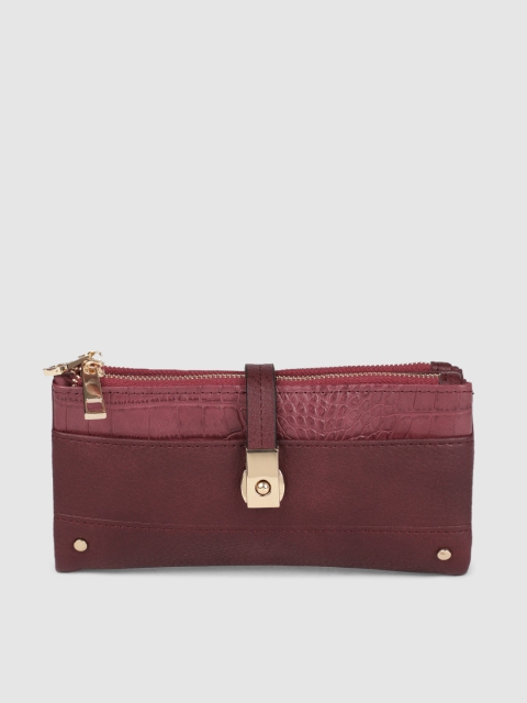 

Accessorize Women Burgundy Textured Two Fold Wallet
