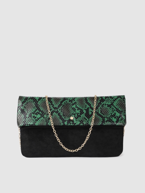 

Accessorize Green Textured Foldover Clutch