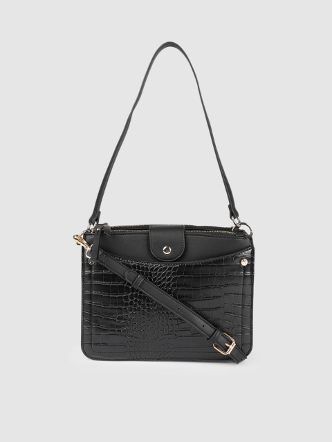 

Accessorize Black Textured Handheld Bag
