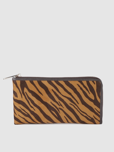 

Accessorize Women Brown & Black Printed Zip Around Wallet