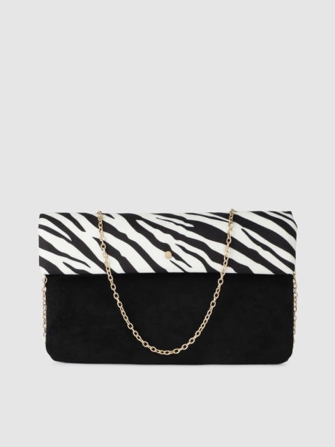

Accessorize Black & White Striped Foldover Clutches