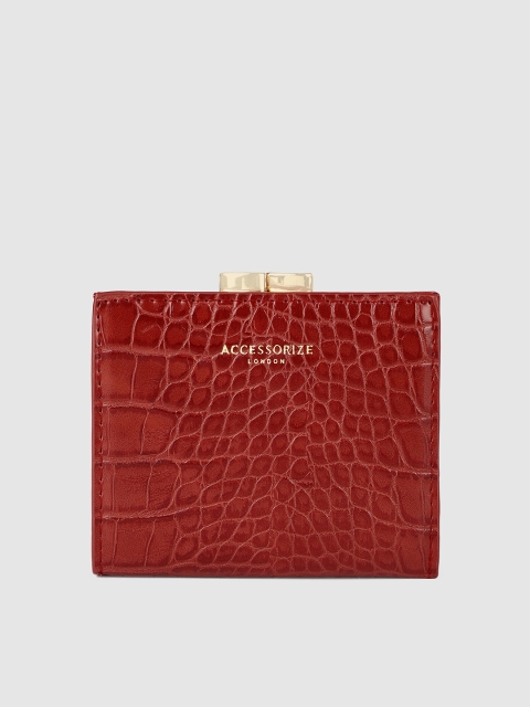 

Accessorize Women Red Animal Textured Two Fold Wallet