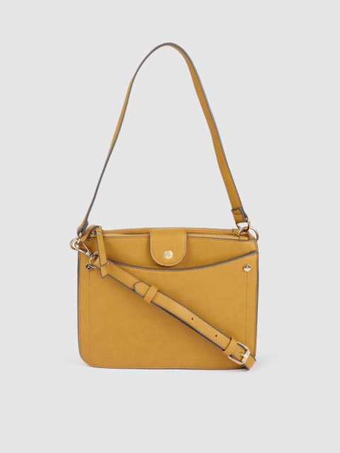 

Accessorize Yellow Solid Handheld Bag