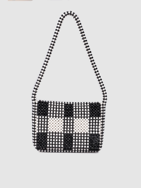 

Accessorize White & Black Hand Beaded Shoulder Bag