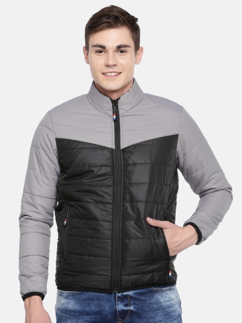 

SPYKAR Men Black & Grey Colourblocked Insulator Puffer Jacket