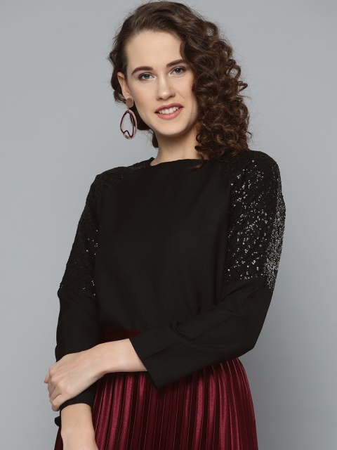 

Marie Claire Women Black Solid Top