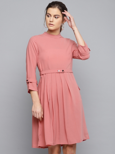 

Marie Claire Women Dusty Pink Solid A-Line Dress
