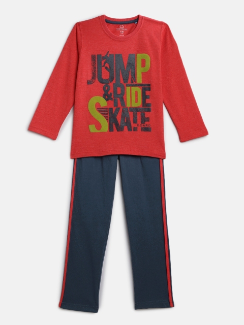 

Sweet Dreams Boys Red & Navy Blue Printed Night suit