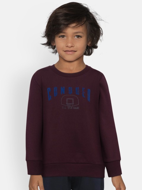 

Sweet Dreams Boys Burgundy & Navy Blue Printed Tracksuit