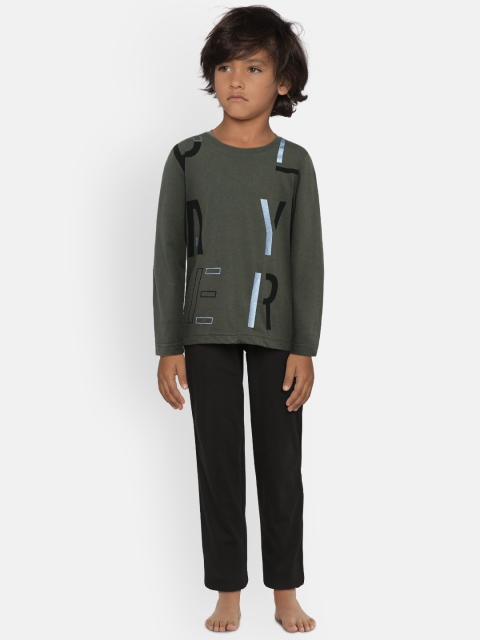 

Sweet Dreams Boys Grey & Black Printed Night suit