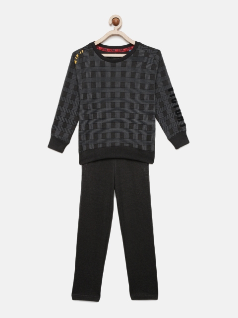 

Sweet Dreams Boys Charcoal Grey Printed Night suit