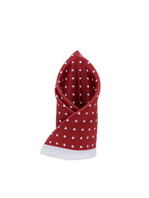 

Alvaro Castagnino Maroon Polka Dot Printed Pocket Square