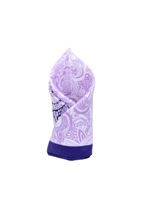 

Alvaro Castagnino White & Purple Printed Pocket Square
