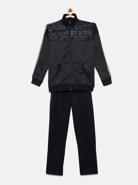 

Sweet Dreams Boys Black Self Design Tracksuit 5612G9